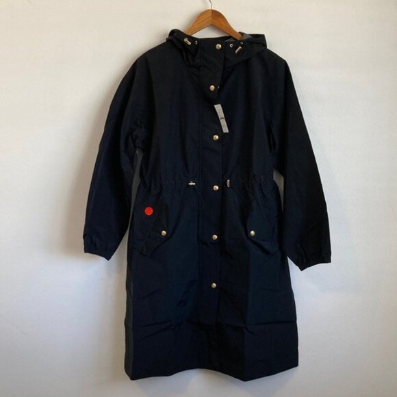 J. Crew Perfect Rain Coat Medium Black Rain Jacket - Picture 7 of 9